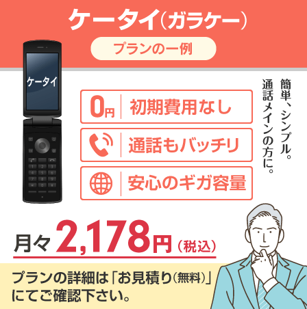 ケータイ（ガラケー）用小容量プラン1GB