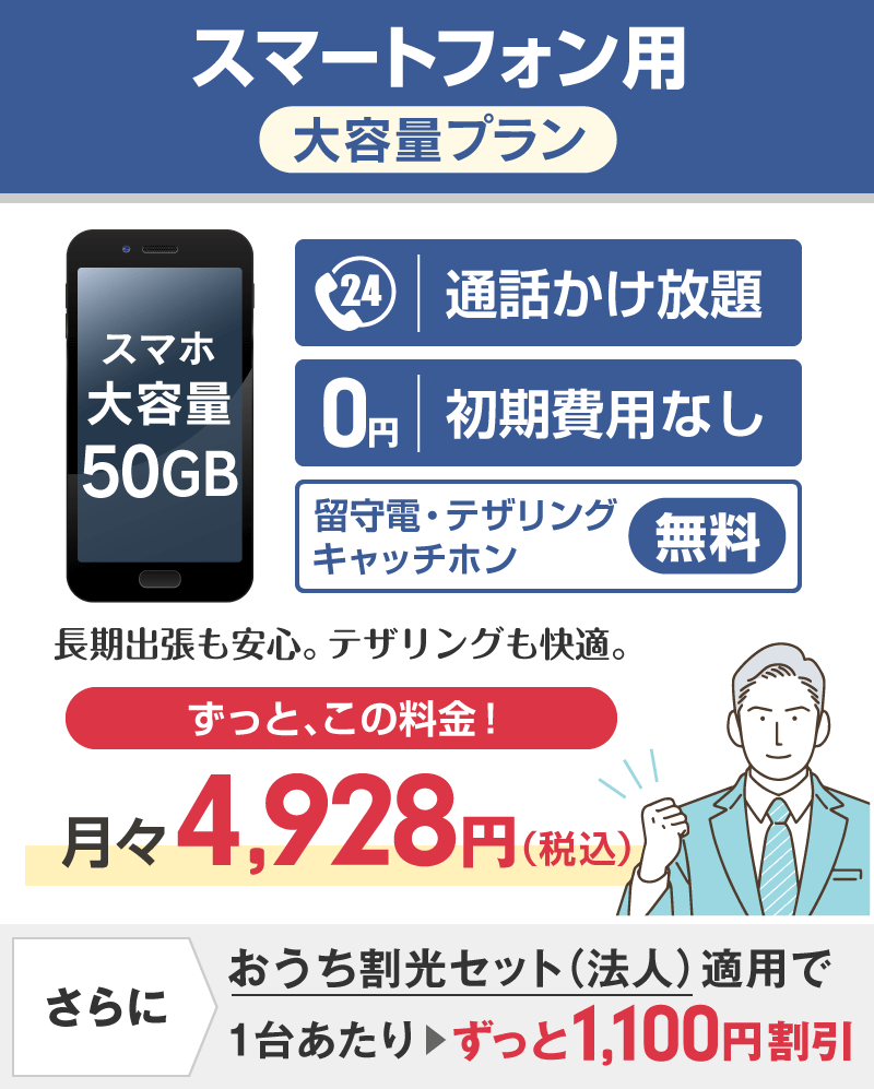 スマートフォン用大容量プラン50GB