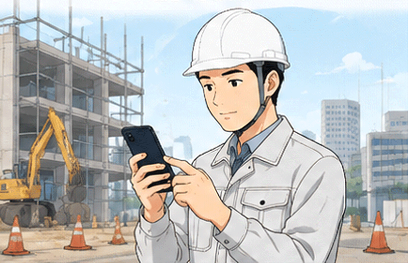 建設・工事業の法人スマホ利用イメージ
